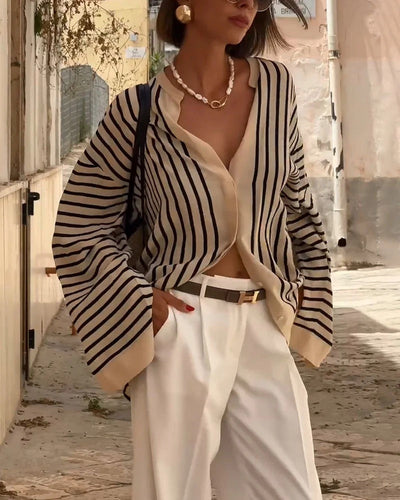 Isla Striped Silk-Blend Shirt