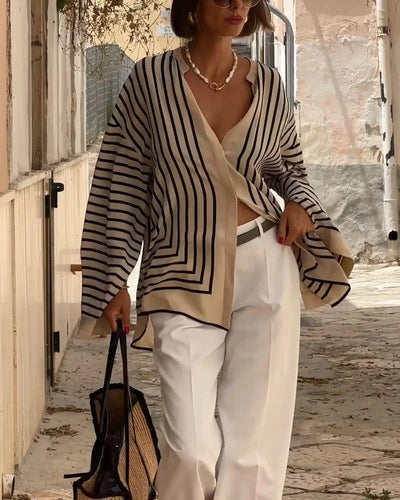Isla Striped Silk-Blend Shirt