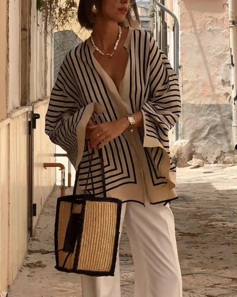 Isla Striped Silk-Blend Shirt