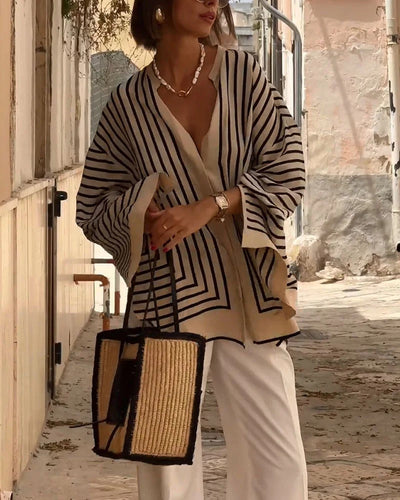 Isla Striped Silk-Blend Shirt
