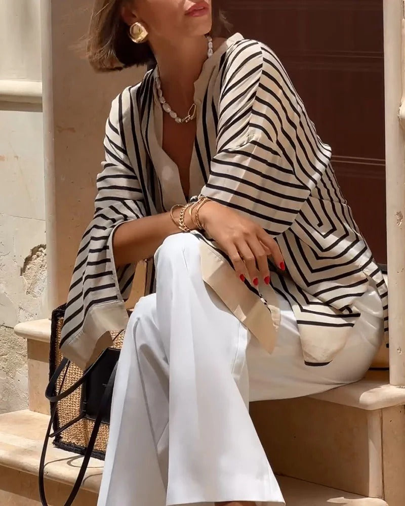 Isla Striped Silk-Blend Shirt